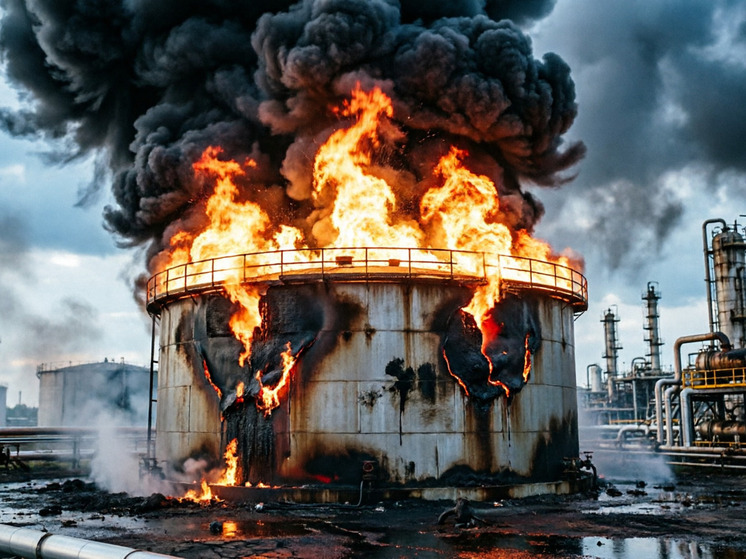 В Севастополе горит резервуар после удара ВСУ